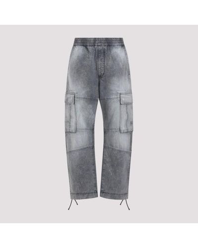 Givenchy Elasticated Arched Cargo Denim Trousers - Grey