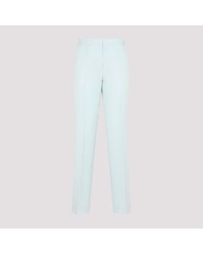 Jil Sander Blue Wool Trousers - White
