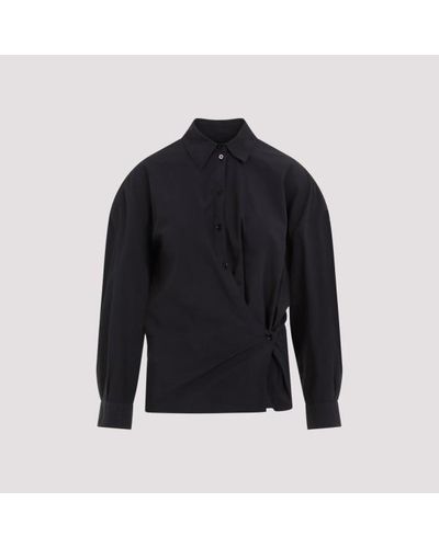 Lemaire Straight Collar Twisted Shirt - Blue