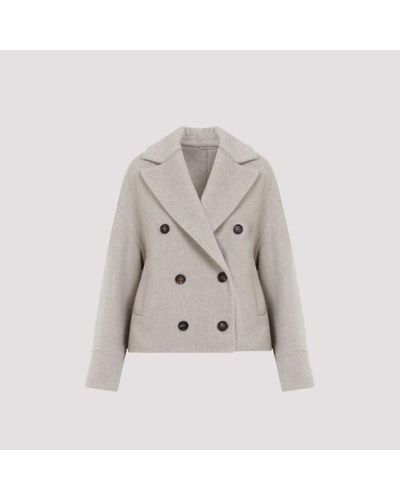 Brunello Cucinelli Db Couture Wool Coat - Grey
