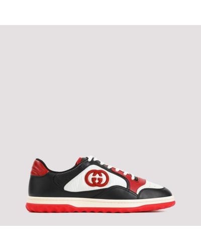 Gucci Black Leather Mac80 Trainers - Red