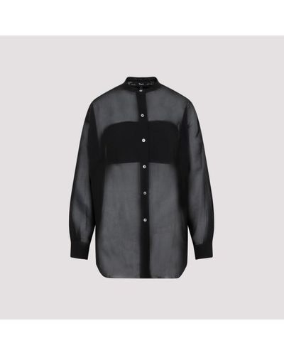 Theory Cotton Bustier Shirt - Black