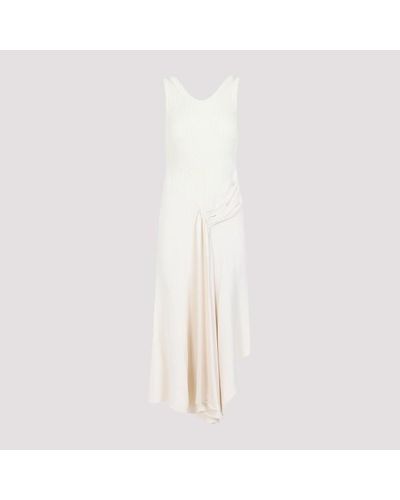 Victoria Beckham Sleeveless Tie Detail Midi Dress - White