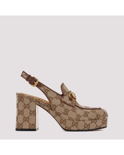 Gucci Lady Platform Court Shoes - Brown