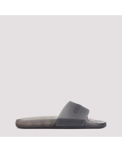 Balenciaga Pool Slide Transparent Rubber Slippers - Grey
