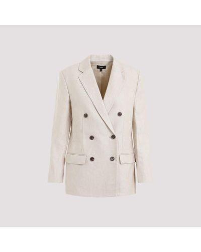 Theory Double Breasted Jacket - Natural
