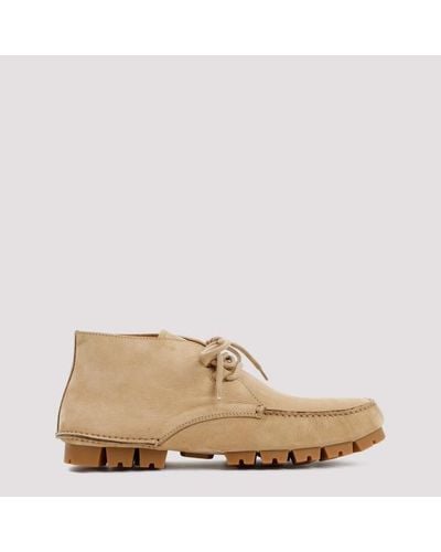 Ferragamo Beige Leather Giasone Shoes - Natural