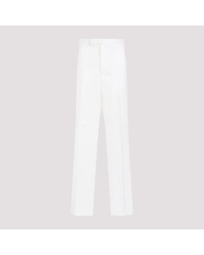Thom Browne Straight Leg Chino Trousers - White