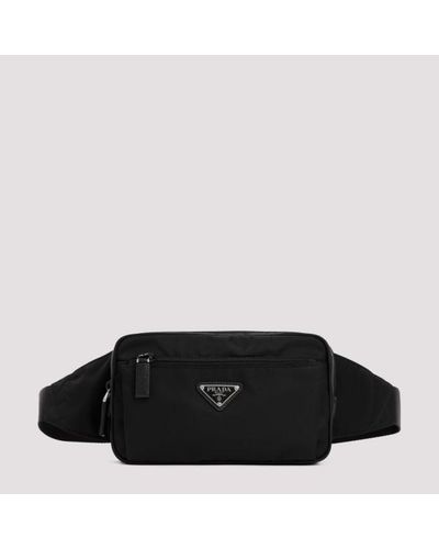 Prada Re-nylon And Saffiano Belt Bag Unica - Black