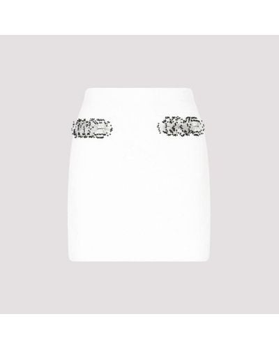 Lanvin Embroidered Short Skirt - White