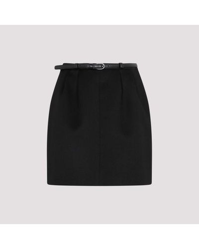 Saint Laurent Wool Mini Skirt - Black