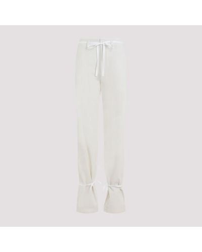 Lemaire Straight Trousers With Strings - White