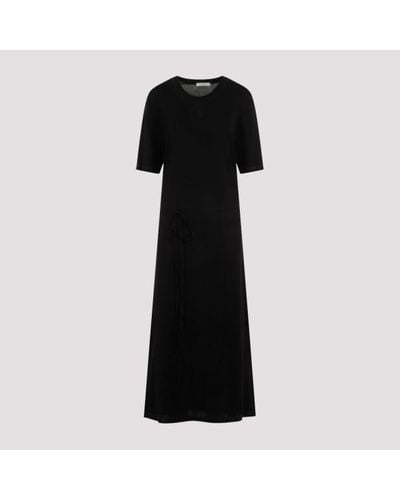 Lemaire Leaire Belted Ribbed T-shirt Dress - Black