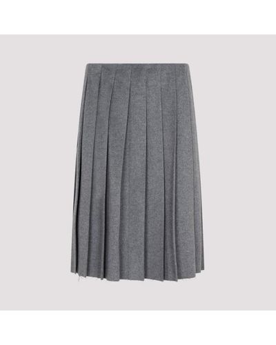 Miu Miu Wool And Cashmere Skirt - Grey