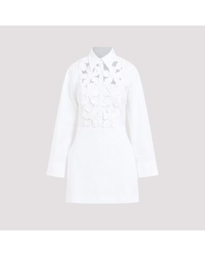 Valentino Embroidered Mini Dress - White