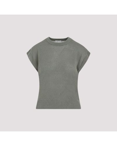 Peserico Metallic Knit Vest - Grey