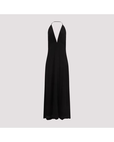 Totême Double-halter Silk Dress - Black