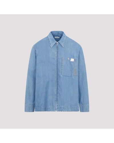 Lanvin Collared Button-up Denim Shirt - Blue