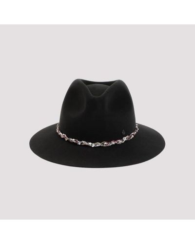 Maison Michel Maion Michel Rico Braid Tweed Hat - Black