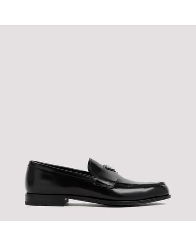 Prada Leather Loafers - Black