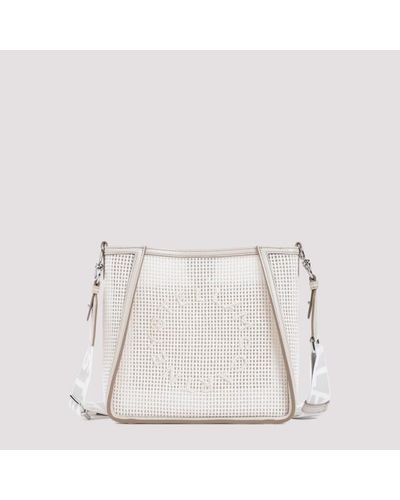 Stella McCartney Mini Crossbody Embroidered Mesh Shoulder Bag Unica - White