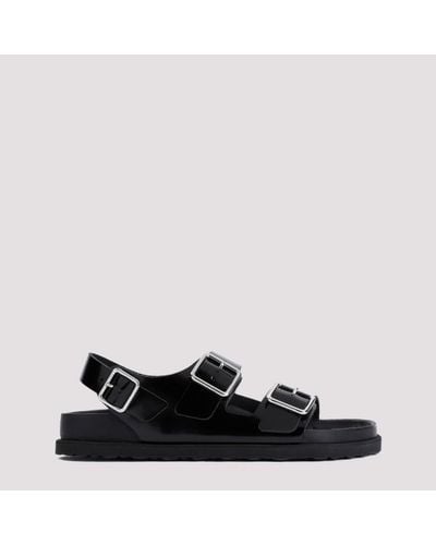 Birkenstock 1774 Milano Shiny Leather Sandals - Black