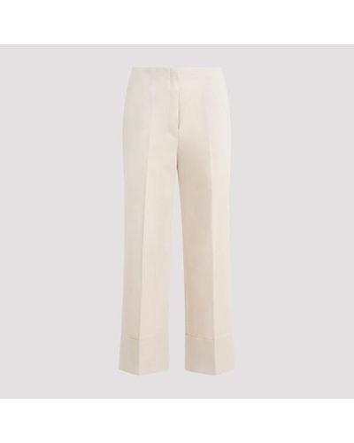 Theory Cotton Trousers - Natural
