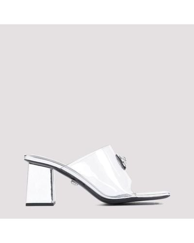 Versace Leather Mules - White