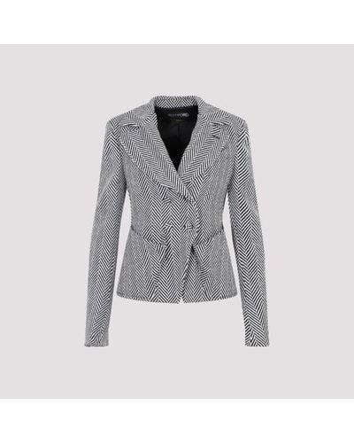 Tom Ford Chevron Fitted Jacket - Grey