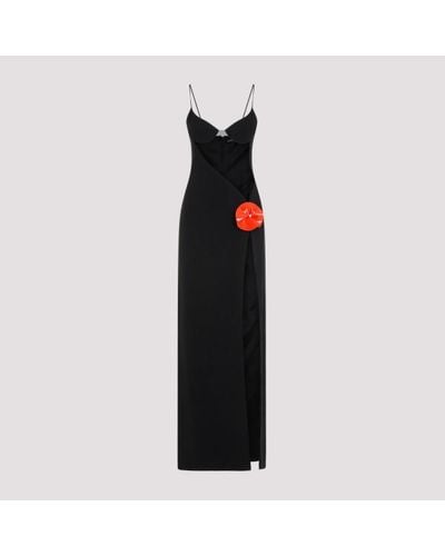 David Koma Flower Side Open Leg Dress - Black