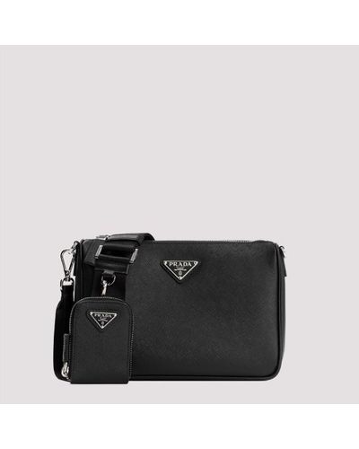 Prada Saffiano Crossbody Bag Unica - Black