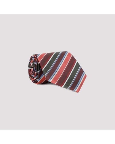 Paul Smith Club Stripe Tie - Red
