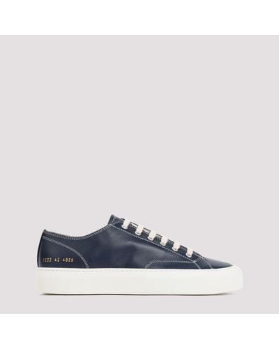 Common Projects Blue Navy Nappa Leather Tournament Low Trainers