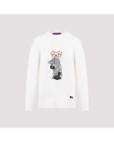 Ralph Lauren Collection Wetern Bear Pullover - White