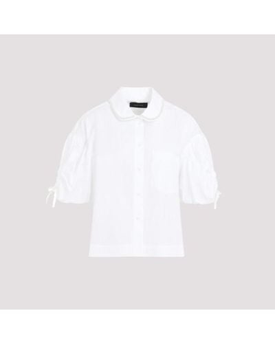 Simone Rocha Puff Sleeve Boxy Shirt - White
