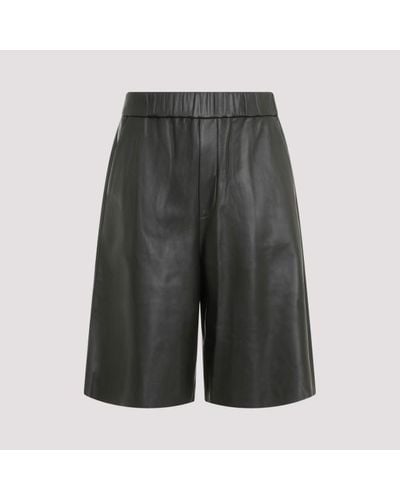 Ami Paris Ai Lab Leather Shorts - Grey