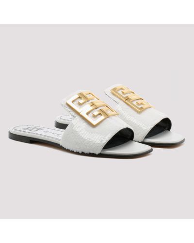 Givenchy Leather White 4g Flat Sandals 