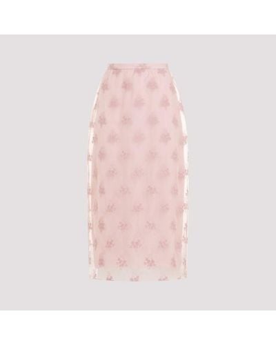 Erdem Midi Slip Pencil Skirt - Pink