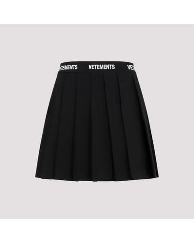Vetements Veteents Logo School Girl Skirt - Black