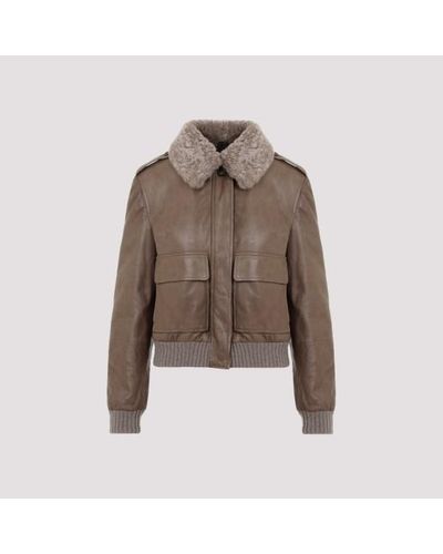 Brunello Cucinelli Leather Jacket - Brown