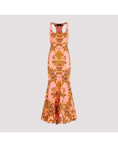 Etro Cotton Long Dress - Orange