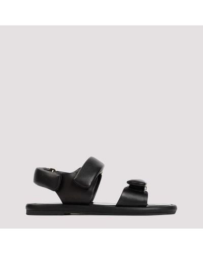 Giorgio Armani Lamb Leather Sandals + - Black