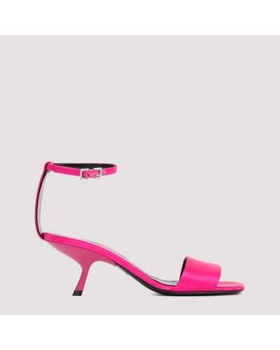 Sergio Rossi Magenta Satin Sandals - Pink