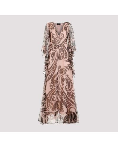 Etro Silk Long Dress - Pink