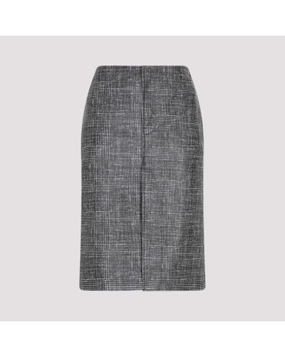 Bottega Veneta Printed Leather Midi Skirt - Grey
