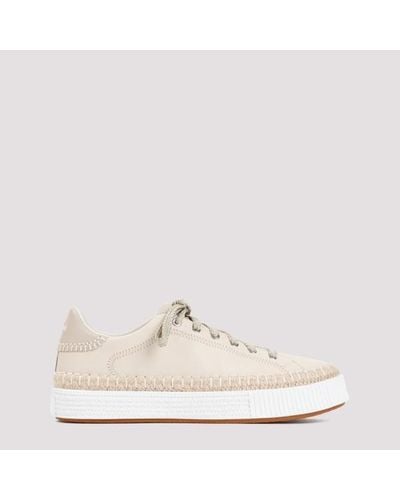 Chloé Telma Leather Trainers - Natural