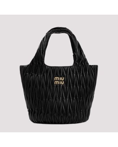 Miu Miu Leather Shopping Bag - Black