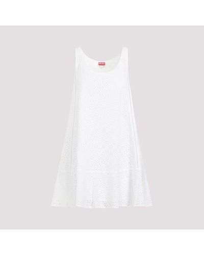 KENZO Broderie Anglaise Mini Dress - White