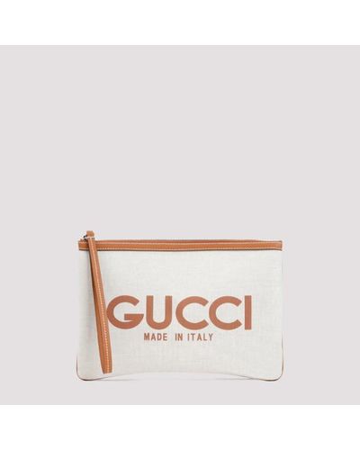 Gucci Canvas Clutch With Logo Print - Multicolour