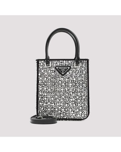 Prada Satin Crystal Bag in Black - Lyst